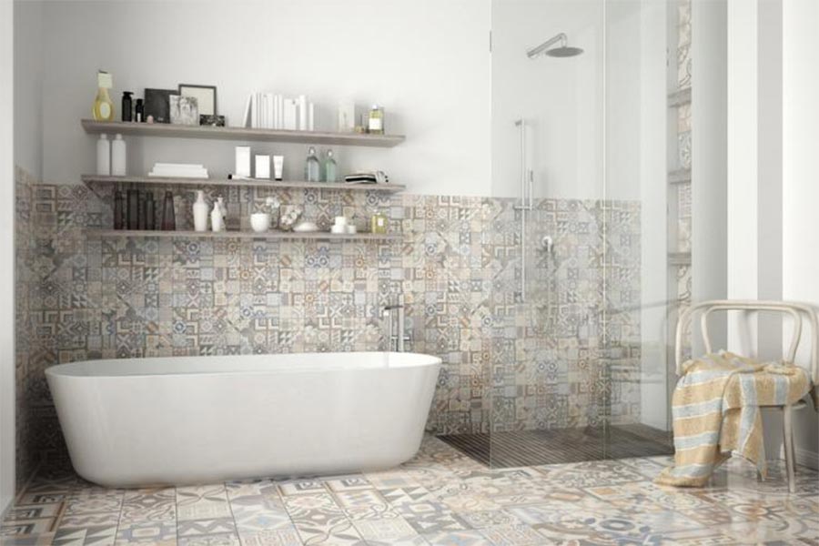 carrelage adhésif salle de bain