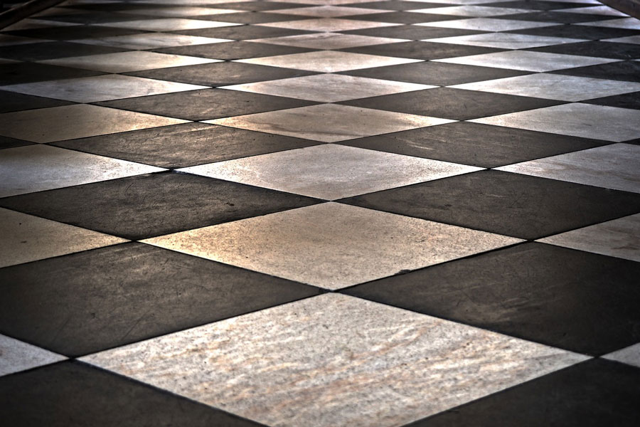 sol carrelage noir et gris