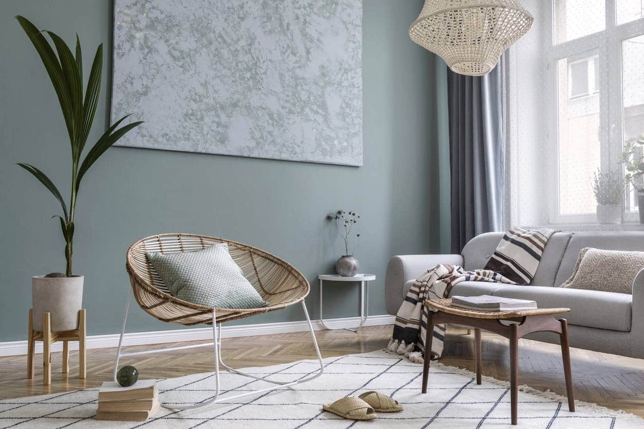décoration, meubles en rotin, bois, raphia, salon