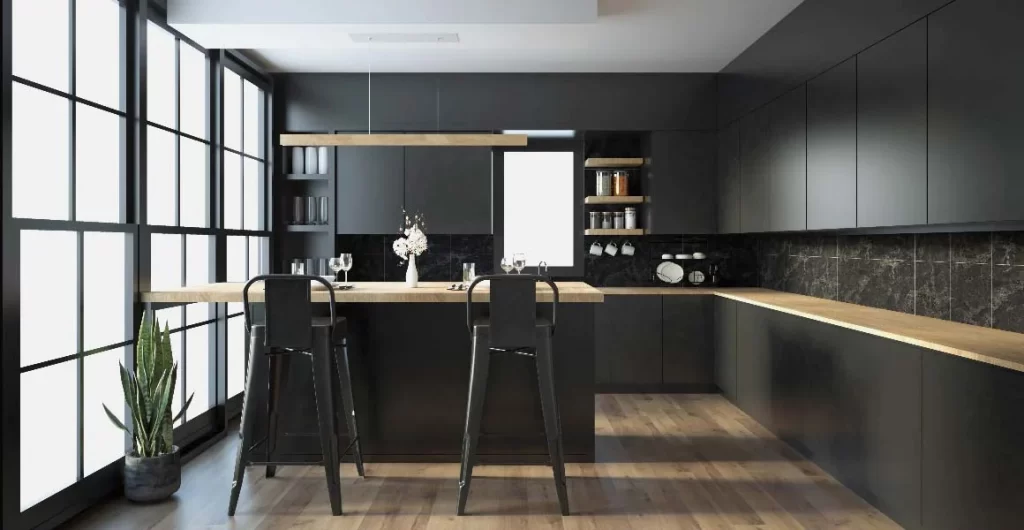 Cuisine intégrée noire