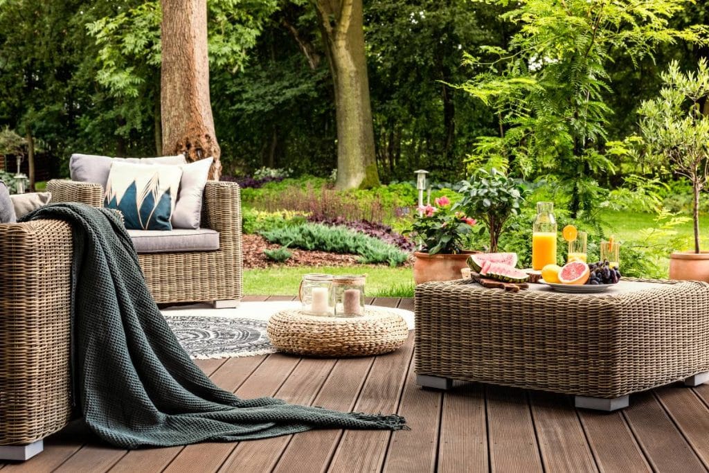 mobilier de jardin en rotin