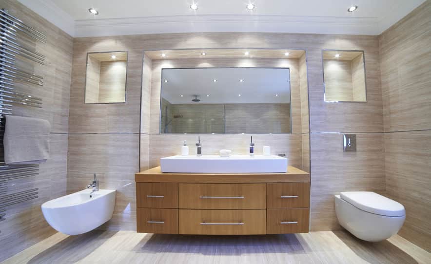 interior view of beautiful luxury bathroom