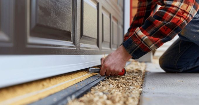 Gros plan sur les mains d'un homme installant un cadre de fenêtre en bois