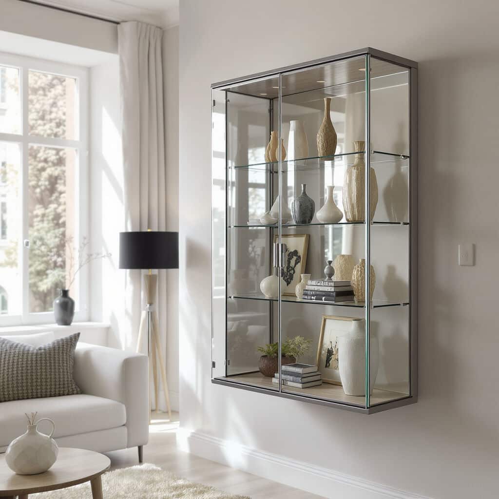 Découvrez la vitrine murale, une solution élégante et pratique pour valoriser vos petits espaces tout en exposant vos objets préférés avec style.