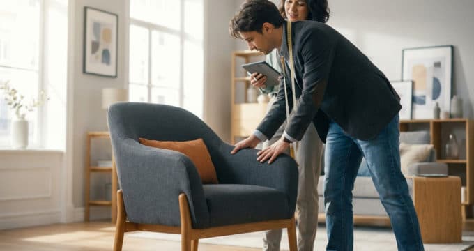 avis sklum experts en design examinant un fauteuil