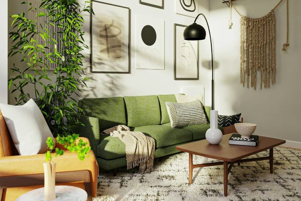 deco canapé vert