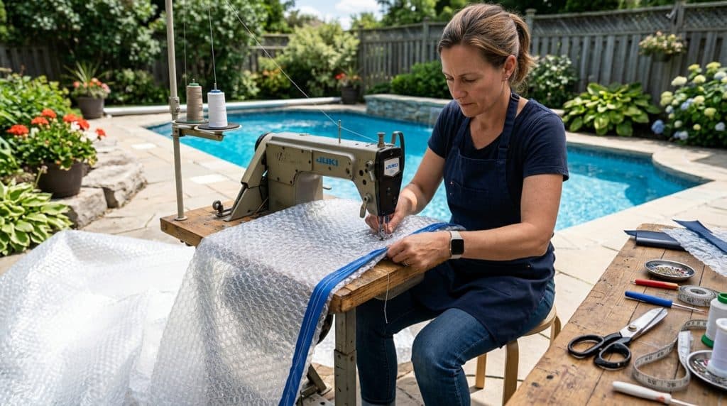 apprenez à coudre une bâche à bulle pour piscine et protégez efficacement votre bassin des débris et des pertes de chaleur grâce à notre guide détaillé et facile à suivre.