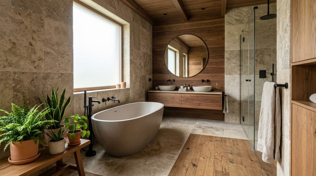 découvrez nos conseils pour aménager une salle de bain en pierre et bois, alliant naturel et élégance pour un espace chaleureux et authentique.