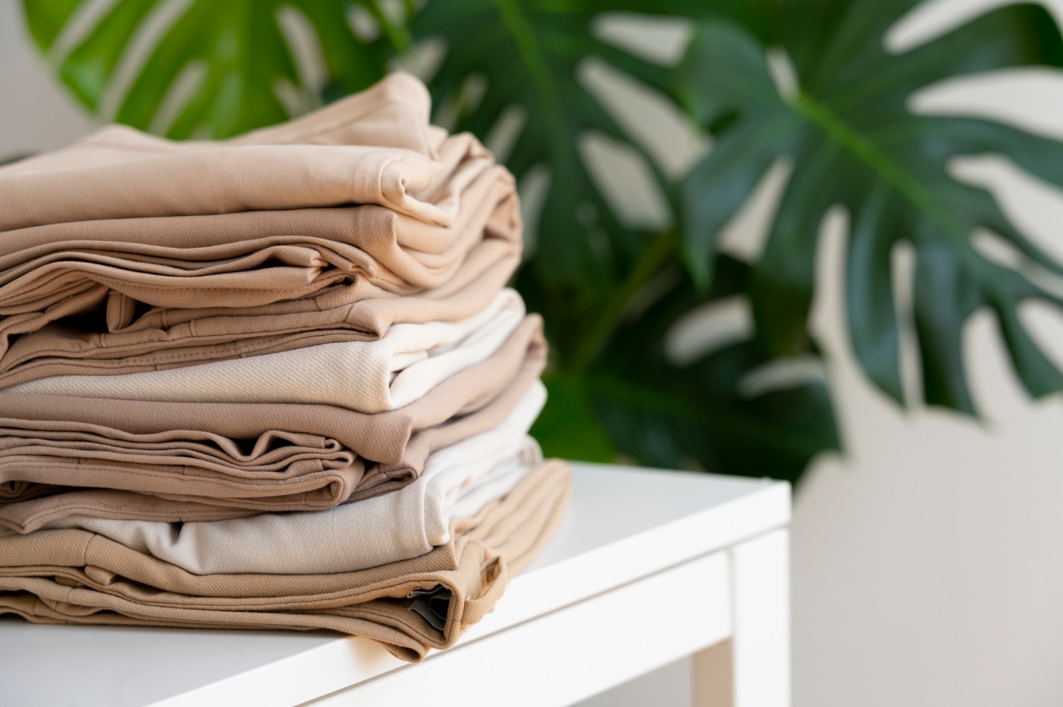 linge beige brun clair à l'intérieur nature morte